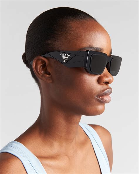 prada sunglasses spr16l|Slate Gray Lenses Sunglasses With Prada Logo .